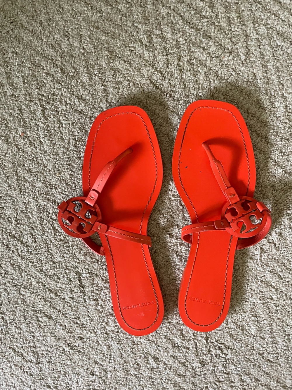 Tory Burch Bright Red Miller Thong Sandals